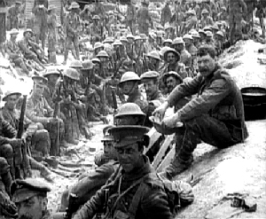 Soldados de un regimiento de los Lancashire Fusiliers