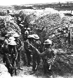 Entrada a una trinchera de comunicaciones